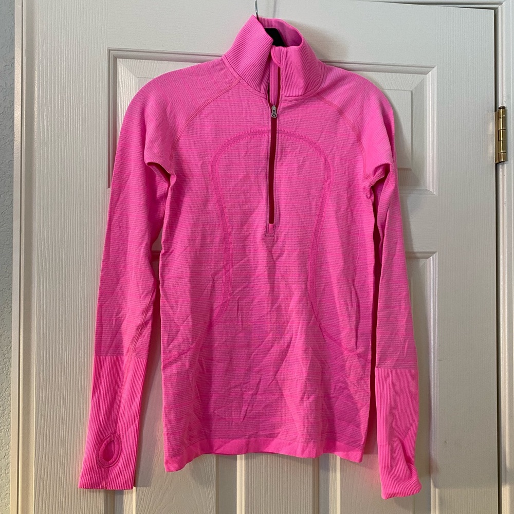 Lululemon Run swiftly tech pink 1/2 zip